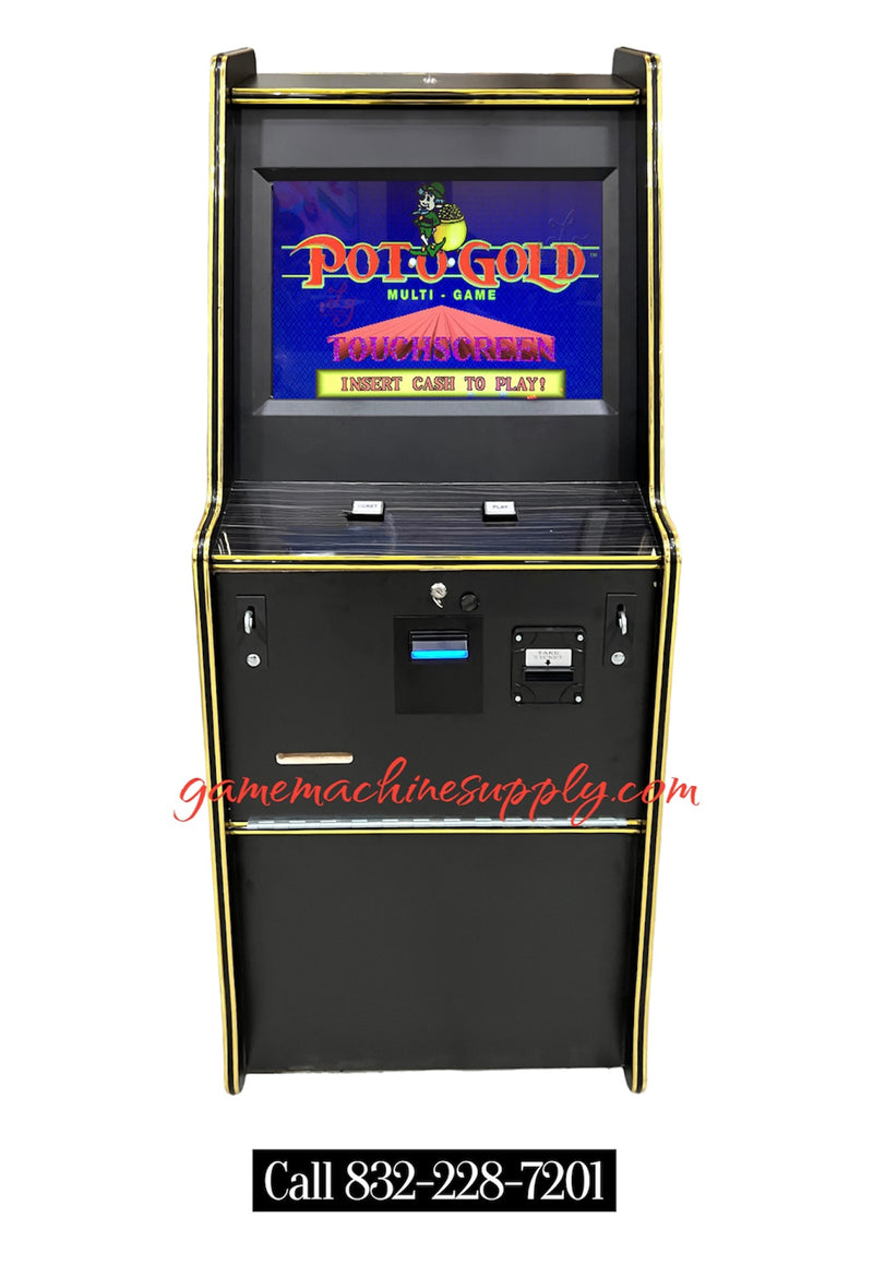 (Premium) Pot O Gold, Keno 510 Stand-Up Cabinet Game Machine with Wide 22" Touch Screen (Casino Machine)