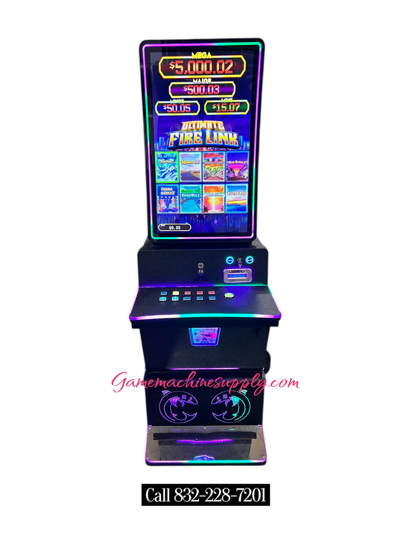 (32" Curve Screen) Ultimate Firelink 8-in-1 Metal Up-right Cabinet with Security Alarm (Casino Machine)