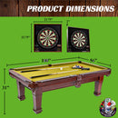 Barrington Hatherley 100" Billiard Table Set & Dartboard Set Bundle