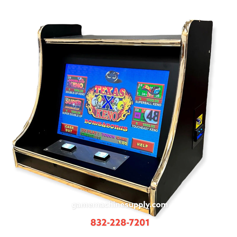 (Premium) Texas Keno 4 Heart Bonus Counter Top Game Machine with Wide 22" Touch Screen (Casino Machine)