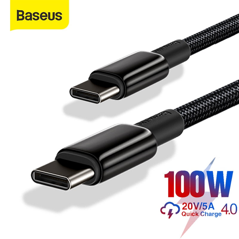 Baseus 100W USB C To USB Type C Power Cable USBC Fast Charge Data Wire Type-C PD Cable For MacBook iPad Pro Air Xiaomi Samsung